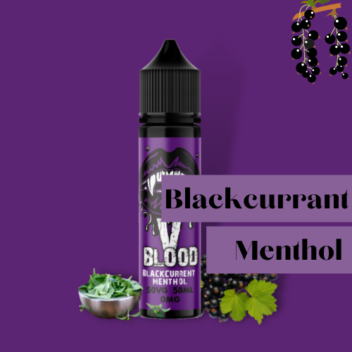 V Blood E-Liquid Blackcurrant Menthol 50ml 50vg 0mg short-fill