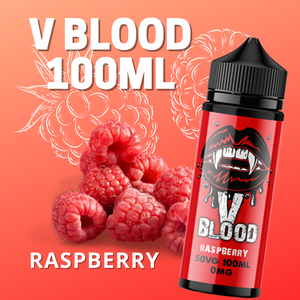 V Blood E-Liquid Raspberry 100ml 50vg 0mg short-fill