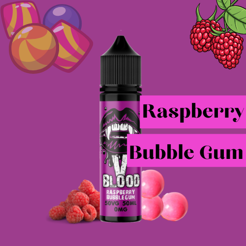 V Blood E-Liquid Raspberry Bubblegum 50ml 50vg 0mg short-fill