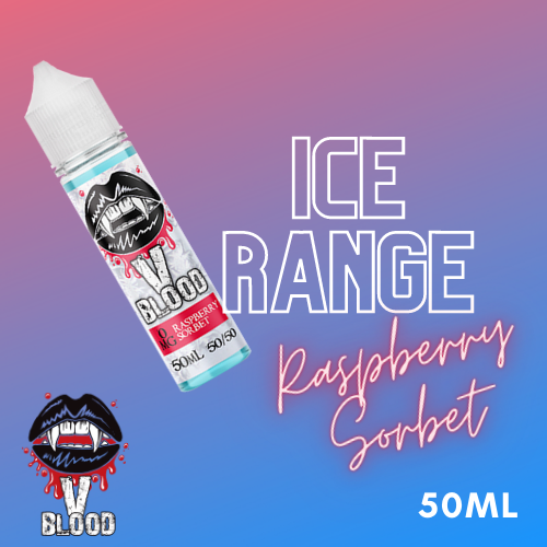 V Blood Ice E-Liquid Raspberry Sorbet 50ml 50vg 0mg short-fill