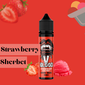 V Blood E-Liquid Strawberry Sherbert 50ml 50vg 0 mg short-fill