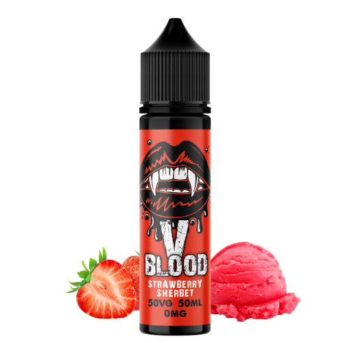 V Blood E-Liquid Strawberry Sherbert 50ml 50vg 0 mg short-fill