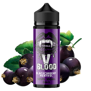 V Blood E-Liquid Blackcurrant Menthol 100ml 50vg 0mg short-fill