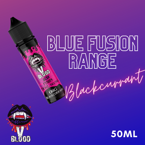 V Blood Blue Fusion E-liquid Blackcurrant 50ml 50vg 0mg